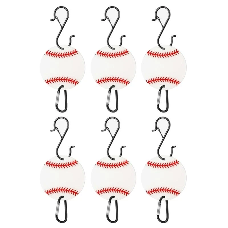 

6PCS Aluminum Alloy Baseball Hook Set With Removable Acrylic Plates Sports Equipment Storage Organizers