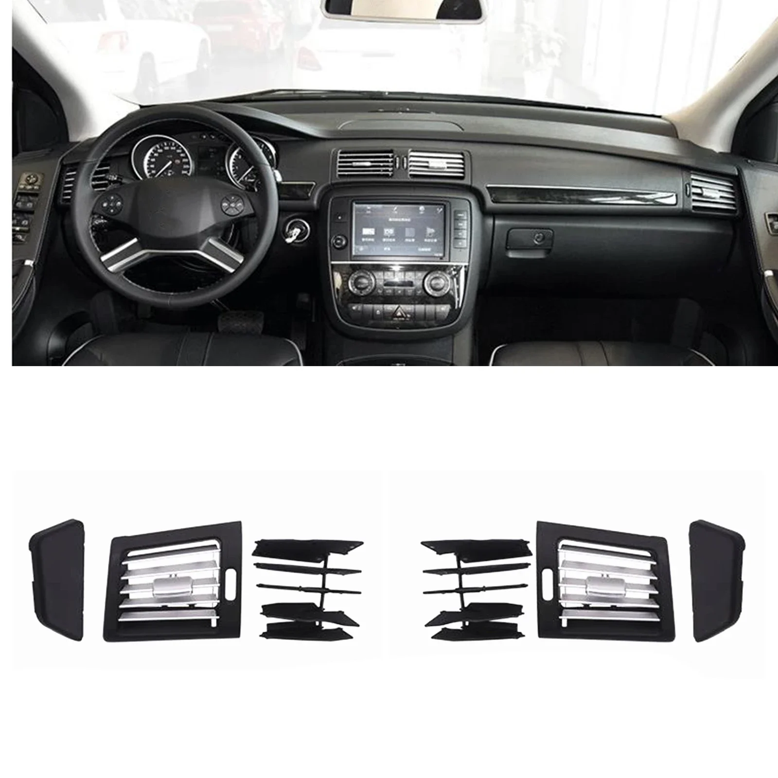 

New！ For Mercedes-Benz R Class W251 R300 R320 R350 R400 R500 2006-2009 Front Dashboard A/C Air Vent Outlet Side Panel Grill Gril