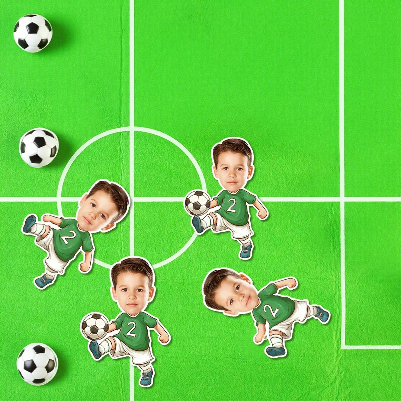 50 Stück personalisierte, sportliche Stil-Fotosticker für Hut, Geburtstag, Gesicht – individuell mit Ihrem Foto, selbstklebende Aufkleber, Fußballthema