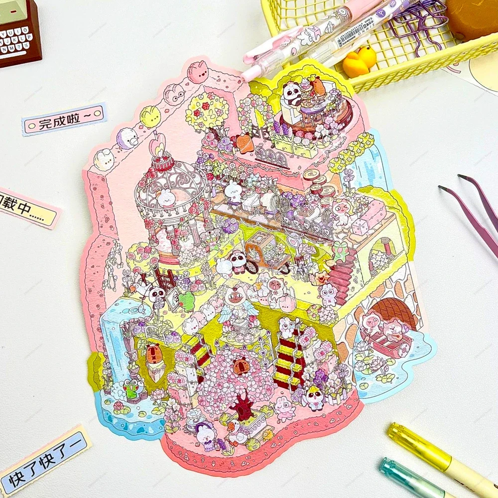 Plus Size 3D Landscape Sticker Ice Snow World 3D Scene Stickers Stacking Sticker Festival Birthday Christmas Gift for Children