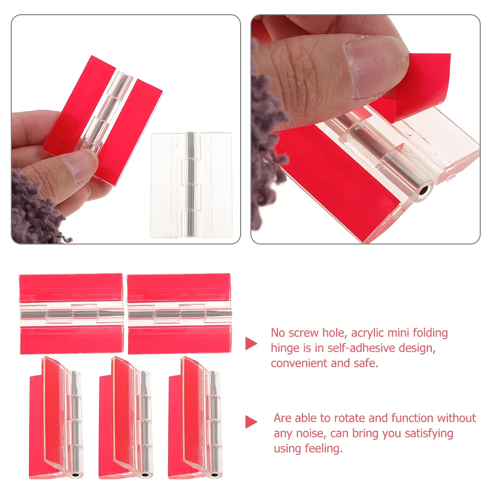 5 Pcs Fold Steel Shaft Self-adhesive Hinge Acrylic Hinges 35X25X05CM Continuous Piano Table