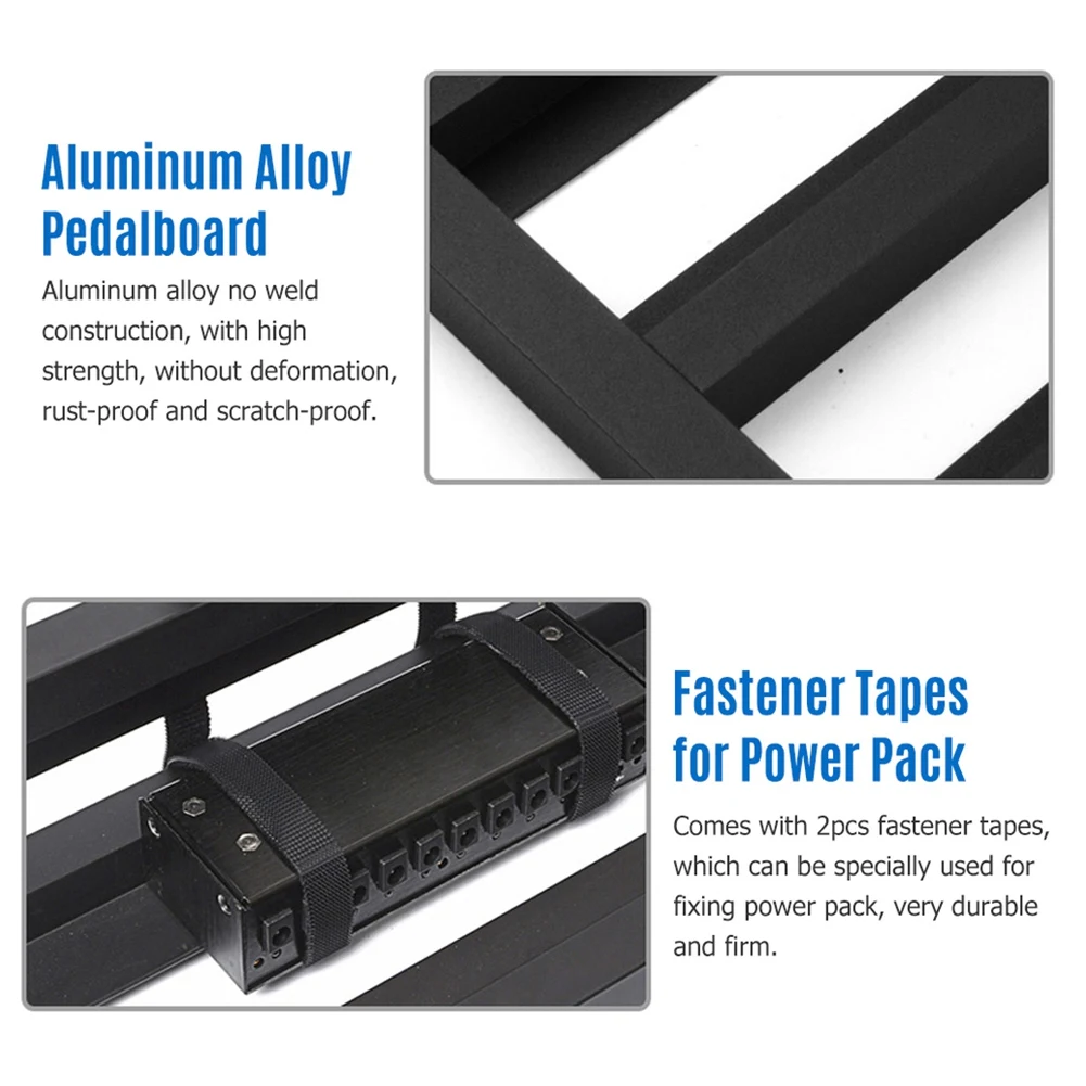 AA90-Large Size Guitar Effect Pedal Board Aluminum Alloy Pedalboard 19.7X11 Inch With Carrying Bag Effect Pedal Plate