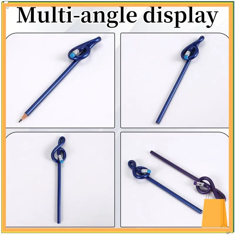 L52A-lápices de notas para estudiantes, lápices de notas musicales con borrador, lápices musicales coloridos, lápiz doblado de clave de sol de madera