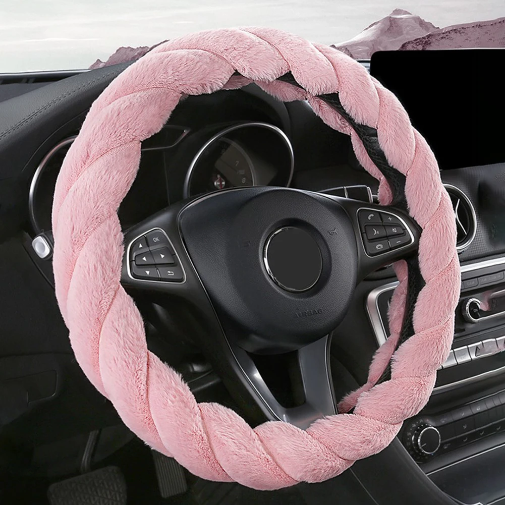 Enhance Your Car Interior with our Standard 15 Inch Size Twisted Steering Wheel Cover Luxurious and Comfortable view 3