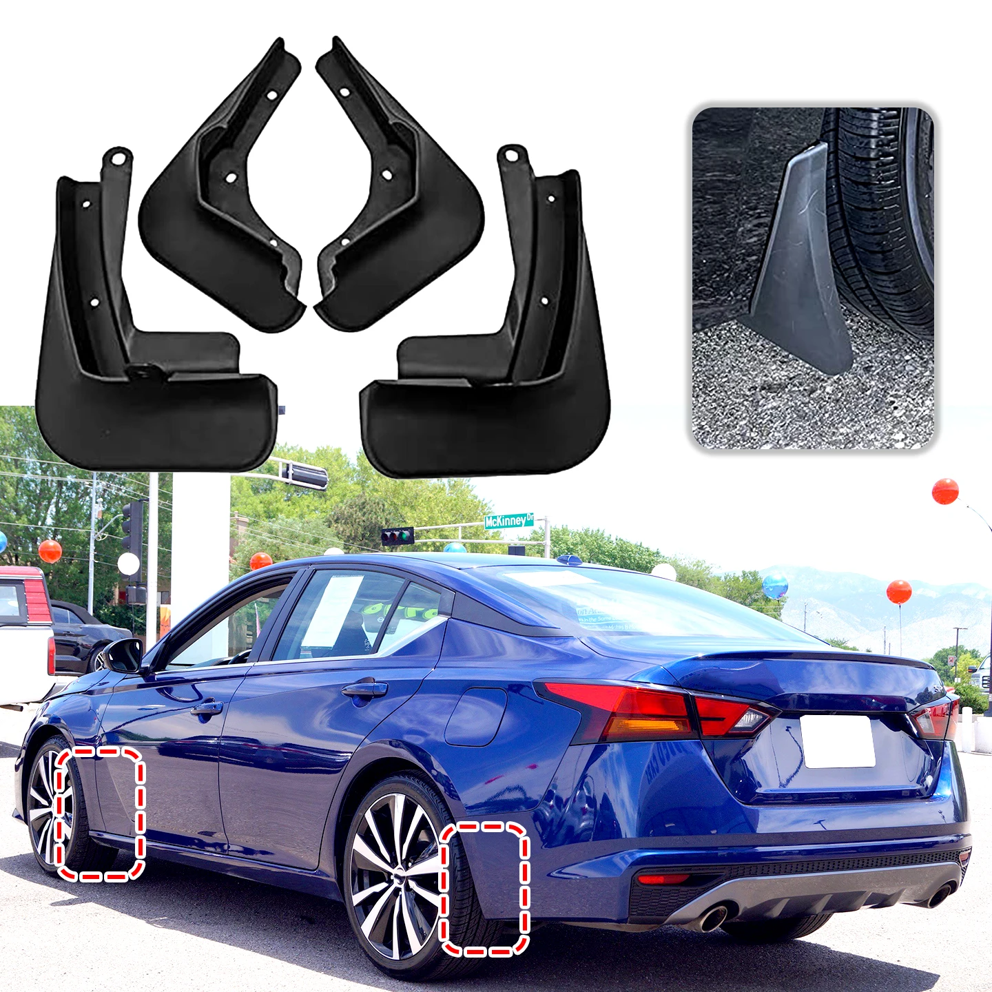 

For Nissan Altima 2019 2020 2021 2022 2023 4 PCS Car Fender Mudguard Mud Flaps Guard Splash Flap Mudguards Car Accessories