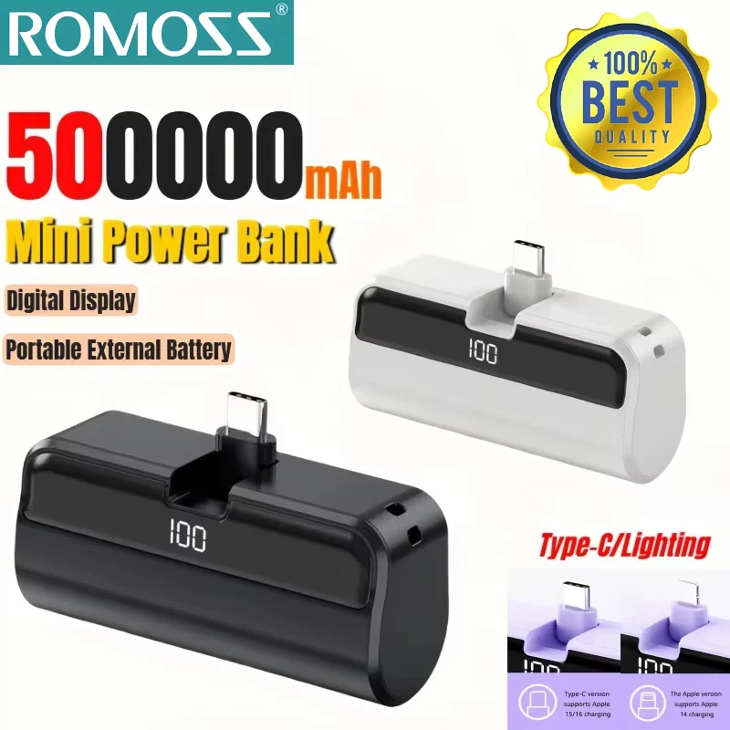 

Новый портативный внешний аккумулятор ROMOSS 500000 мАч в форме мини-капсулы с большой емкостью и сверхбыстрой зарядкой для iPhone и Samsung