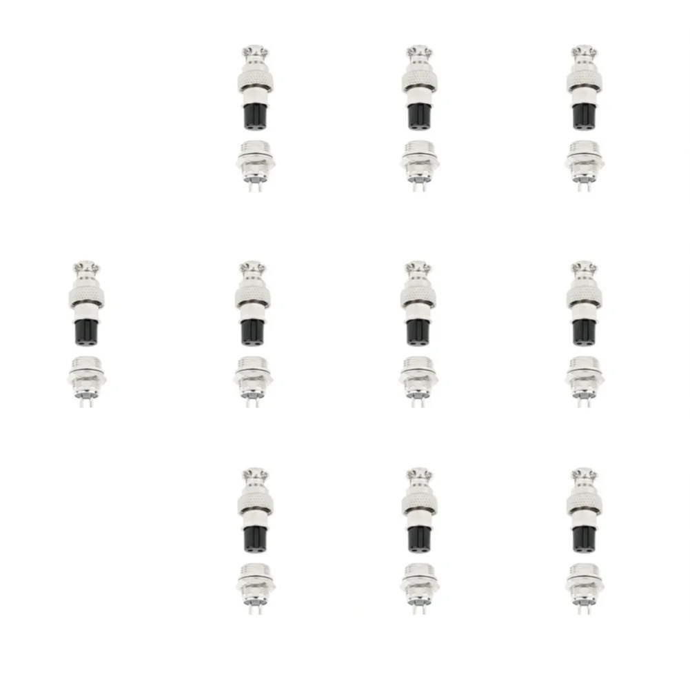 10 Pairs GX12 Socket Connectors with Robust Metal Housing for Automotive Data Acquisition and Communication Use