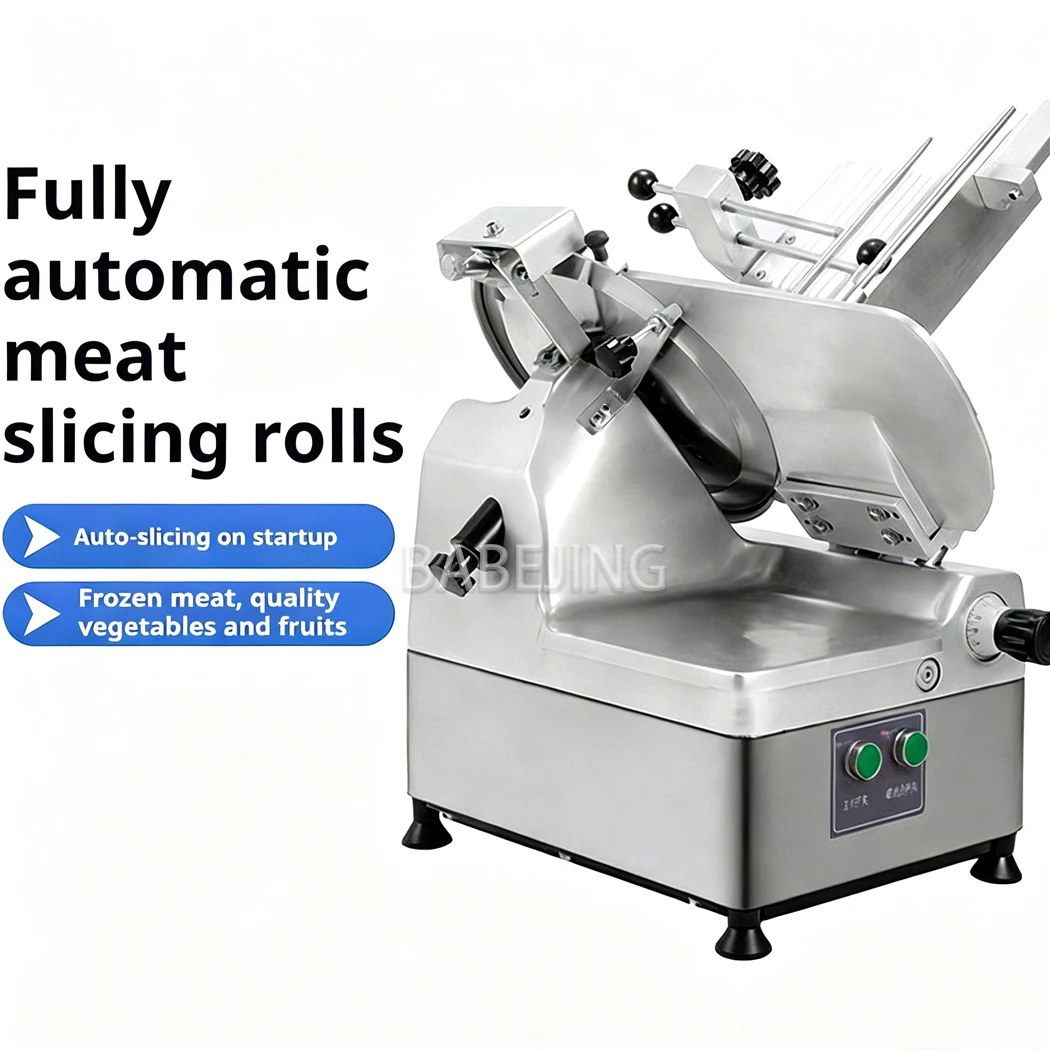 Commercial Frozen Meat Slicer Automatic Meat Cutter Mutton Beef Roll Slicer for Food Catering Kitchen