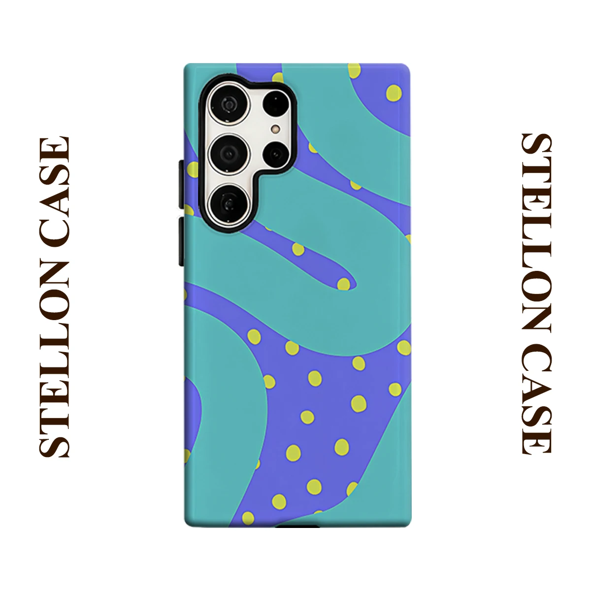 Dot Curve Phone Case for Samsung Galaxy S25 Ultra S24 S23 Ultra Plus Glossy Double-layer Back Cover