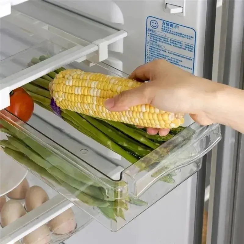 BMBY-Fridge Organizer Set, Under-Shelf Drawer For Fruit, Eggs - Refrigerator Storage Box, Fresh-Keeping Kitchen Organization