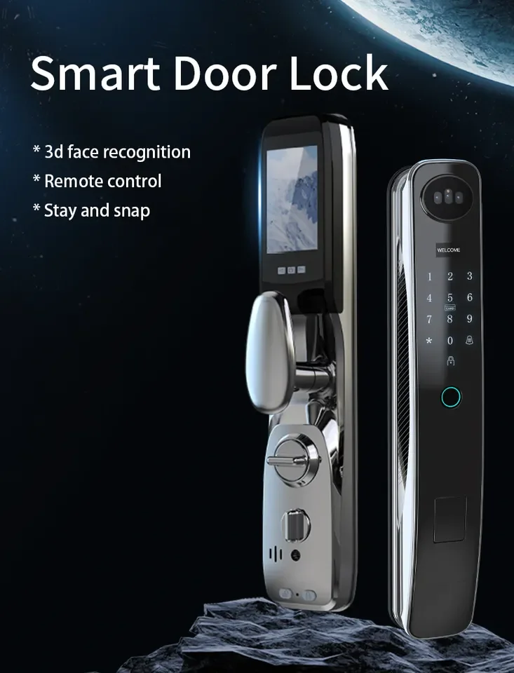 Glomarket New Style Tuya 3D Face Recognition Smart Door Lock With Camera Wifi Fingerprint Whole House Linkage