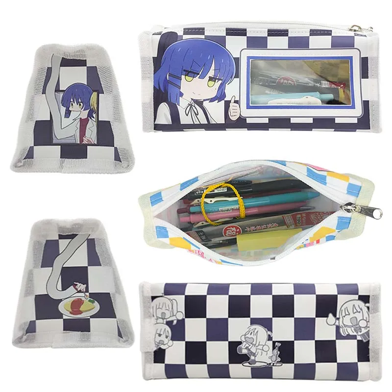 

BOCCHI THE ROCK! Transparent Pencil Case Large Capacity Simple Pen Bag Cosmetic Bag School Study Stationery Office Supplies New