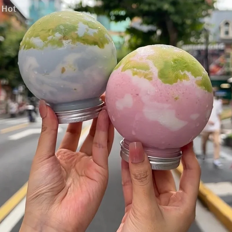 

250/400ml Spherical Shape Water Bottles For Milk Tea Coffee Juice Portable Drinking Cup Home Transparent Juicing Beverage Drink