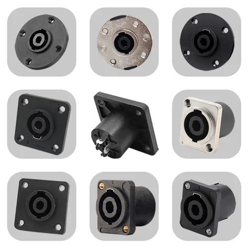 5/20 piezas XLR 4 pines/4 polos Speakon conector de placa de montaje en Panel Powercon XLR Audio 4 núcleos enchufe Base redonda Base cuadrada