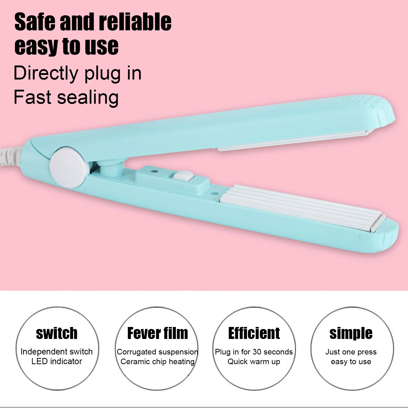 

Small Bag Sealer Household Portable High Efficiency Electric Heating Plastic Sealer