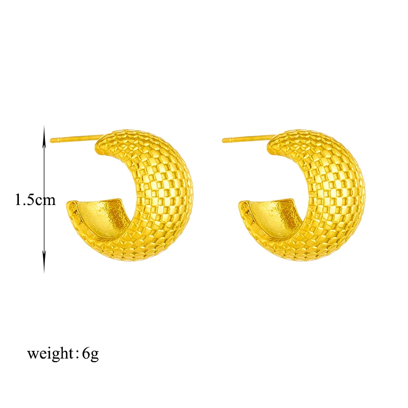 LAMENGLY 316L Stainless Steel Gold Color Hemispherical Earrings For Women Girl New Trend Non-fading Ear Jewelry Gifts Party