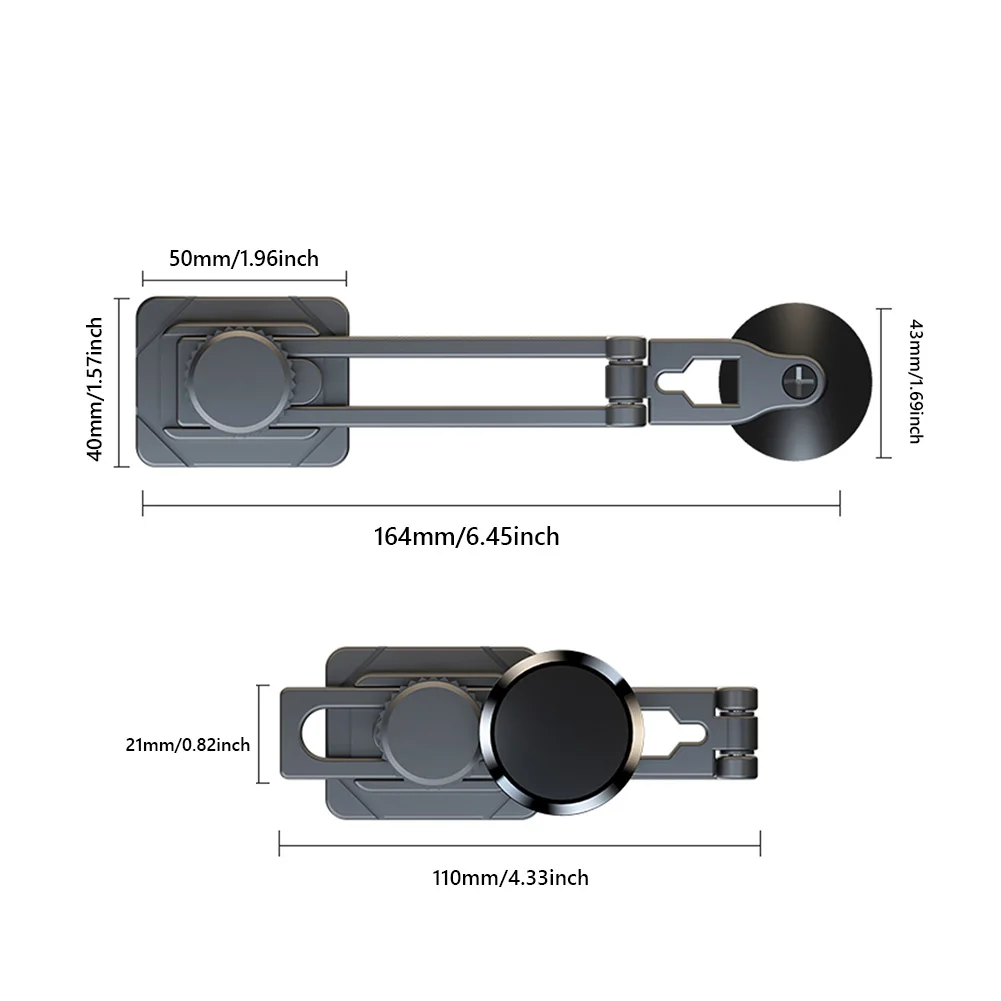 Supporto magnetico per telefono per auto Binario di scorrimento Schermo di controllo centrale telescopico pieghevole regolabile in lega di alluminio per Tesla Model 3 XY S