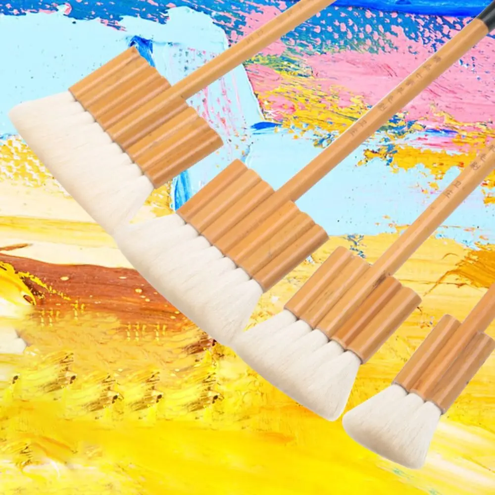 فرشاة طلاء بالألوان المائية لامتصاص الصباغ الجيد، حامل قلم خشبي، فرشاة مرنة، فرشاة ملمس، تلوين موحد
