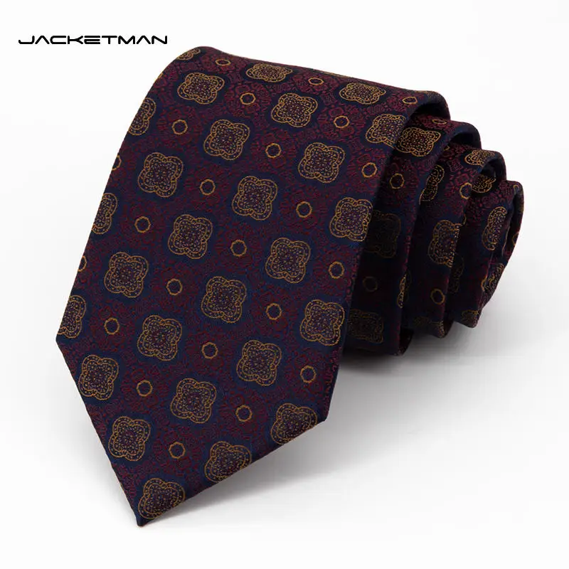 High Quality Jacketman Tie Men's Korean Edition Purple Red Fashion Brown Petals Personalized Retro Formal Fashion Wide 8cm Style