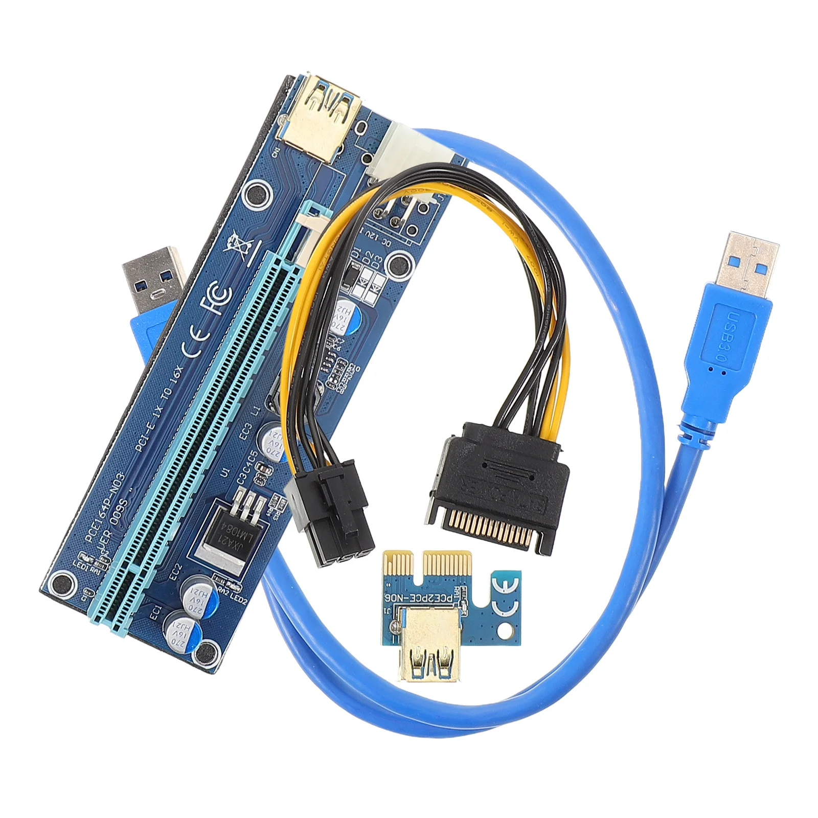 

Pcie 1X to 16X Graphics Card Extension Cable High Speed Stable Connection Easy Installation Pcie Power Cord Power Cord