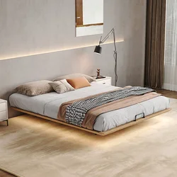 Solid Wood Bed with Suspension Frame for King Size Queen Size Bed