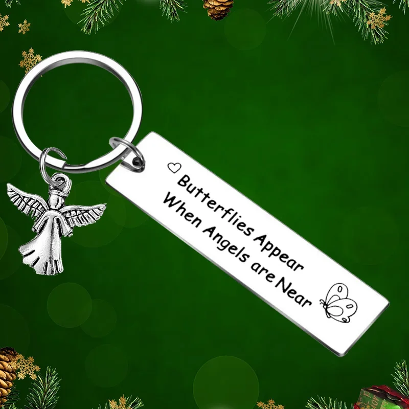 Butterfly Memorial Gift Keychain Pendant Butterflies Appear When Angels Are Near Key Chains Sympathy Gift Baby Memorial Gift