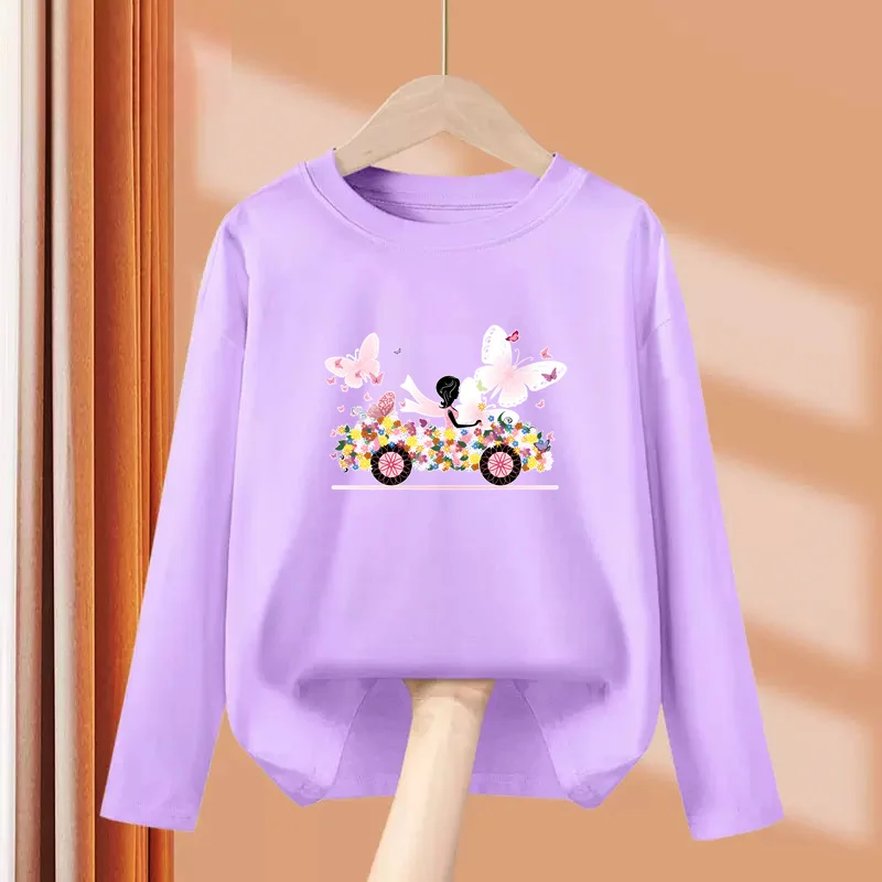 Kinder Herbst Langarmshirt Schmetterling Blume T-Shirt Niedliche Muster Kleidung für Babys