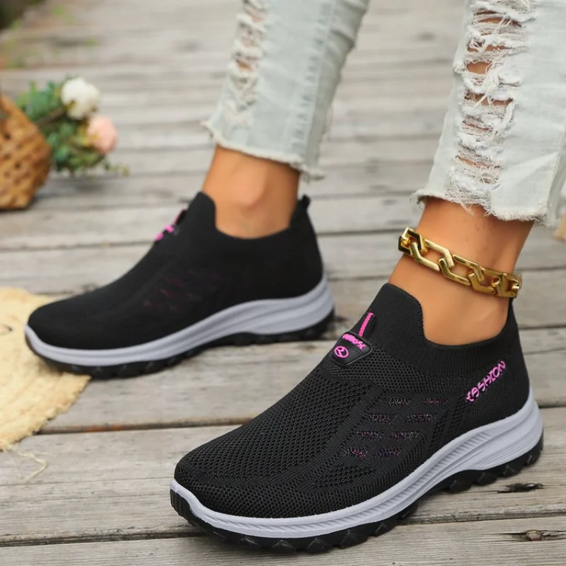 TaoBo Walking Shoes 2024 Summer New Women\'s Shoes Breathable No Lace Soft Sole Socks Sneakers Comfort Women Sport Shoes Tennis