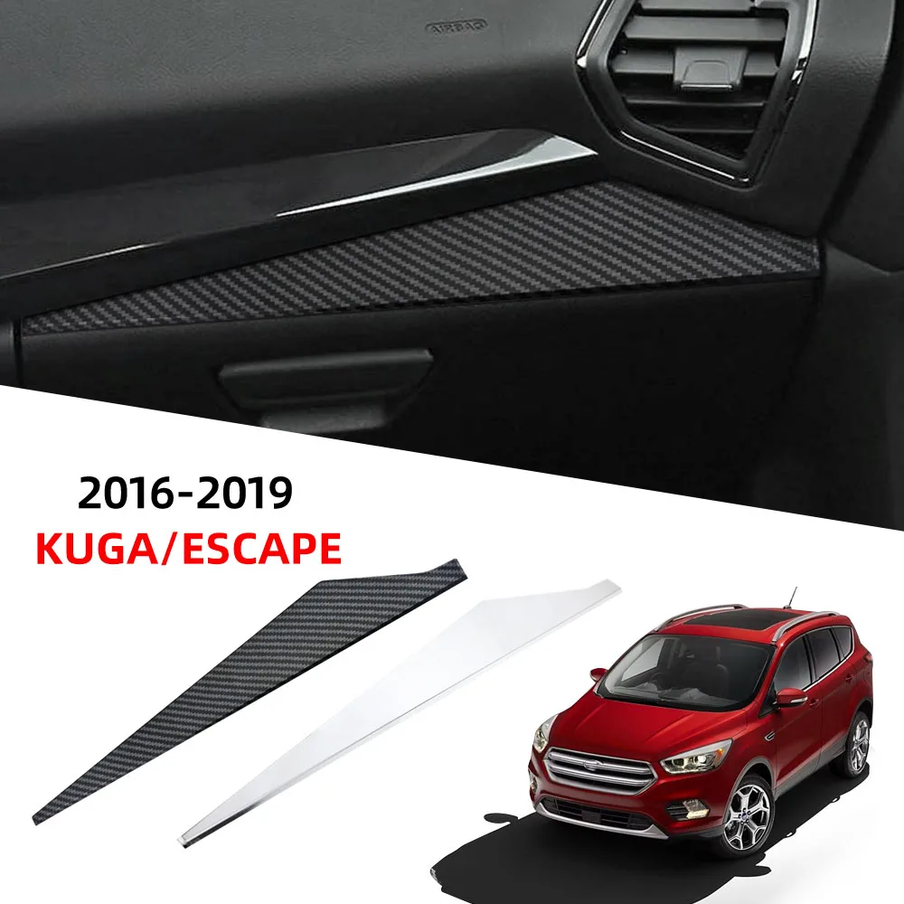 Car Glove Storage Box Trim Sticker for Ford Kuga Escape 2013 2014 2015 2016 2017 LHD Decorative Cover Styling Accessories
