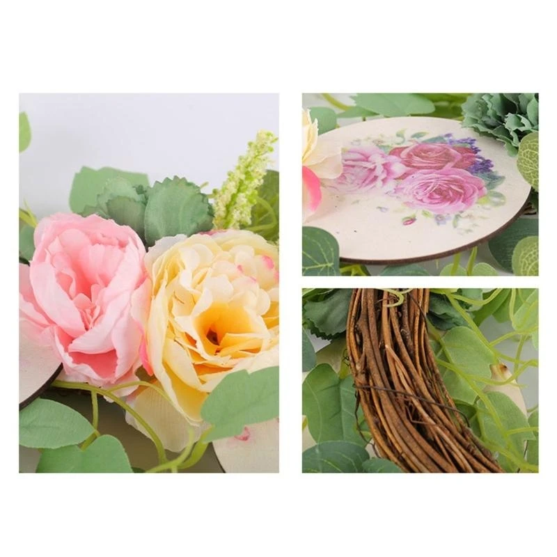 

White Flower Porcelain Wreath Outdoor Courtyard Party Decorations Garlands 15UB