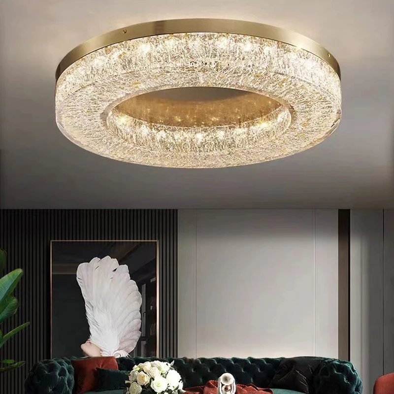 

New Luxury Round Crystal Lamp Living Dining Room Chandelier Modern Home Hotel Decor LED Crystal Ceiling Light