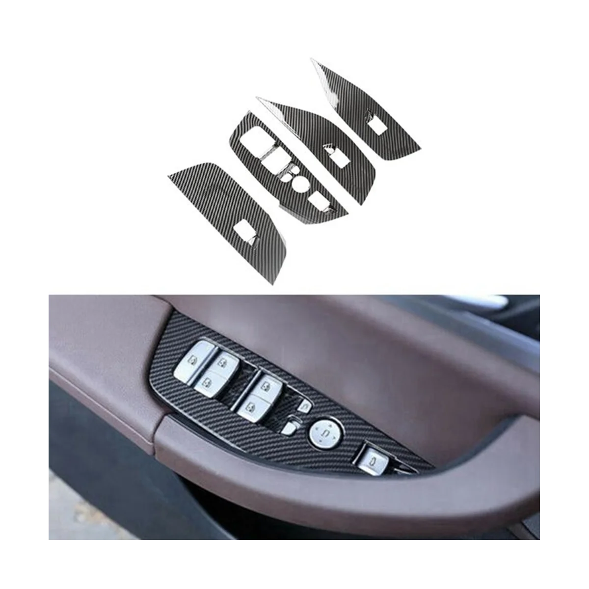 4 Pcs Car Window Lift Button Frame Trim for BMW X3 G01 X4 G02 2018-2021