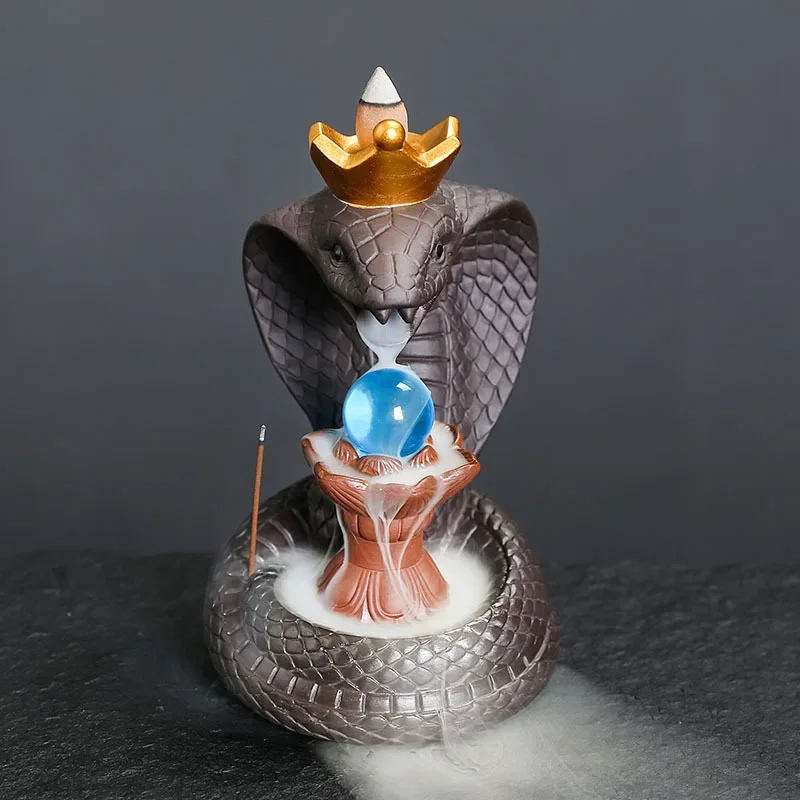 Creative Snake Reflux Incense Burner Purple Clay Tathagata Reflux Incense Burner Handicrafts Elephant God Reflux Incense Burner