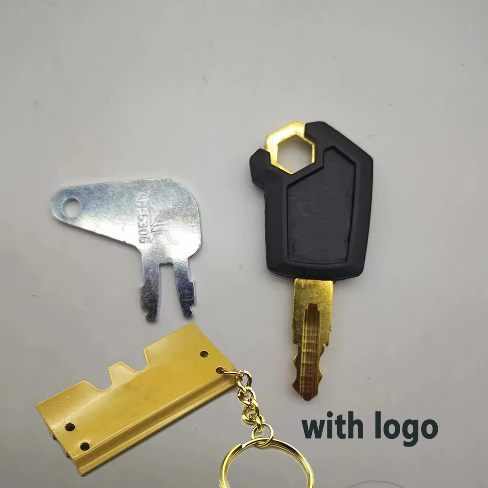 

8H5306 5P8500 Excavator Heavy Equipment Key Chain F0002 Ignition Key with Chain Plate Key Chain