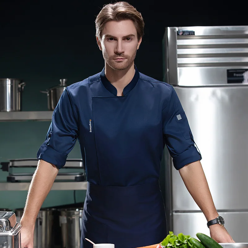 

Стильные осенние униформы для поваров с длинными рукавами, подходящие для ресторанов, отелей, пекарен и персонала по управлению ресторанами.