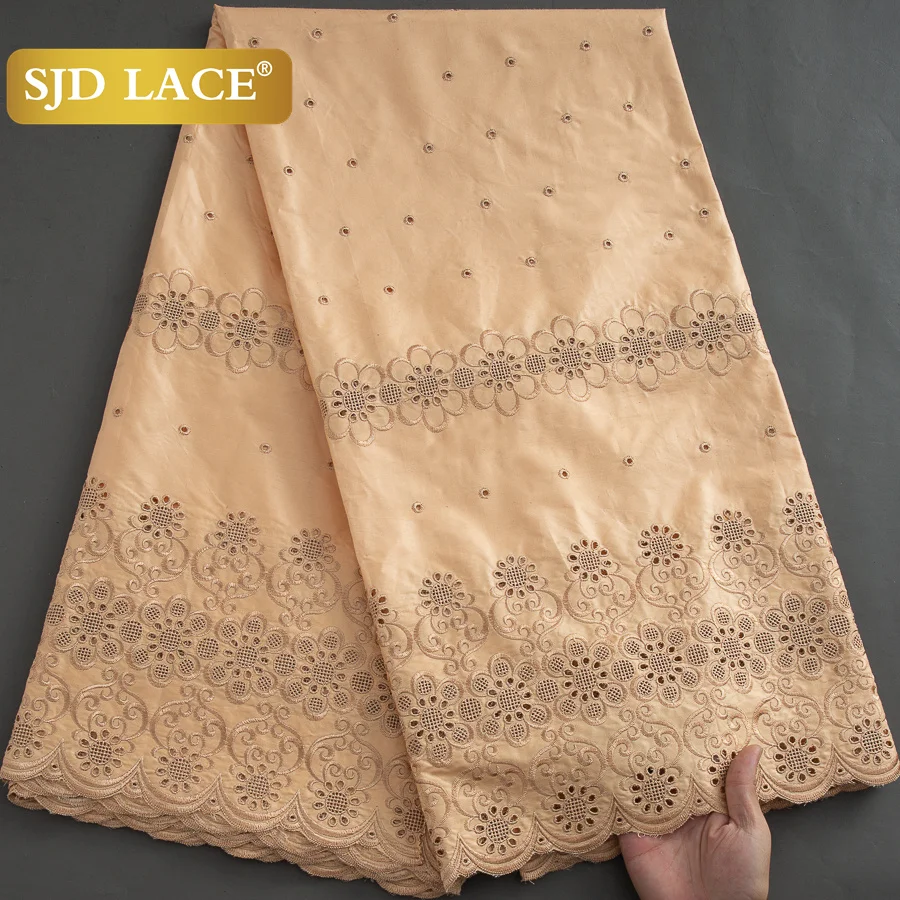 

SJD LACE Nigerian Austria Cotton Lace Fabrics 5 Yards Men Cloth 2024 High Quality African Swiss Voile Lace for Women Dress 4066