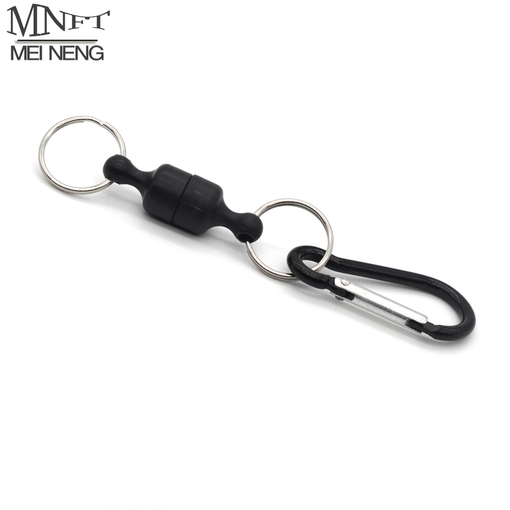 MNFT 2 szt. Klamra magnetyczna Fly Fishing siatka magnetyczna i karabinek aluminiowy narzędzie do szybkiego uwalniania wędkarskiego 8 kolorów do wyboru