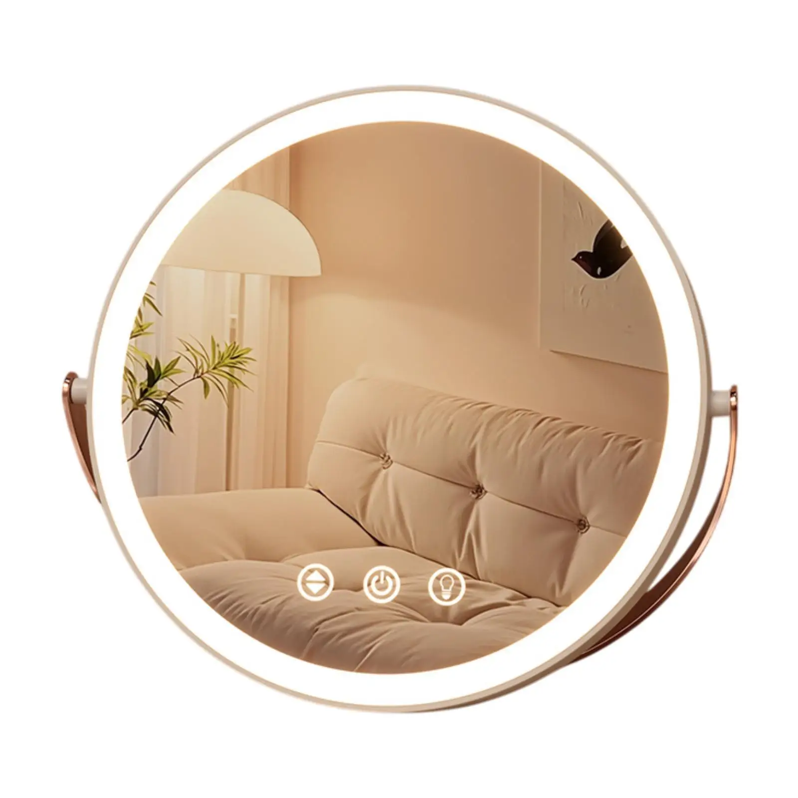 

Makeup Mirror with Lights Tabletop Cosmetic Mirror for Home Apartments Women