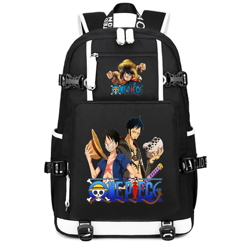 

Anime One Piece Backpack Cartoon Figure Cute Luffy Zoro Ace Collectible Student School Bag Teenagers Boys Girls Birthday Gifts