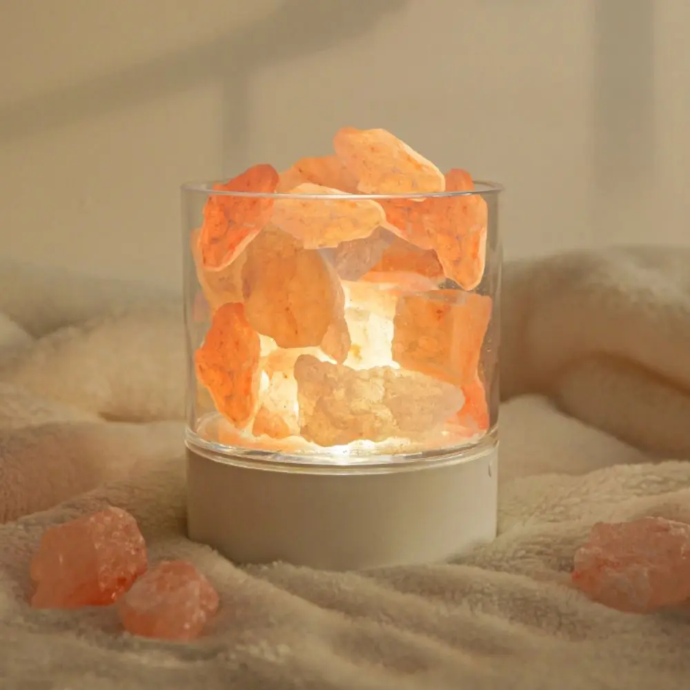 Unique Crafts Natural Crystal Salt Lamp 7 Color Lights Eye Protection Night Light USB Powered LED Table Light Desk