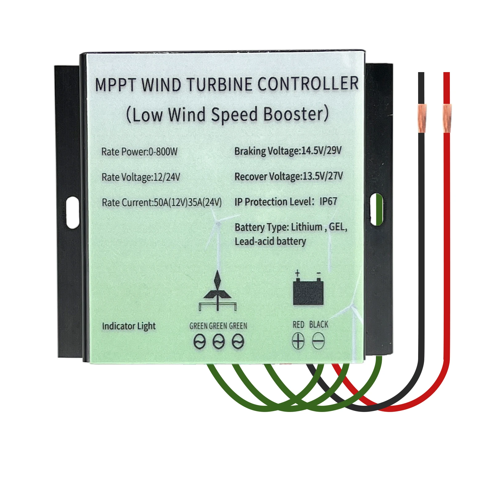 MPPT 600W 800W Wind Turbine Generator Controller IP65 12V 24V Windmill Fan Regulator For Lifepo4 GEL Lithium Lead Acid Battery