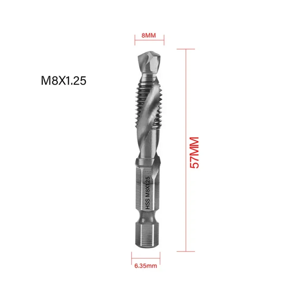 Hex Shank Tap Drill Bits Industrial Silver Bench Drill Easy To Operate Hex Chuck Tapping Machine M3-M10 Useful