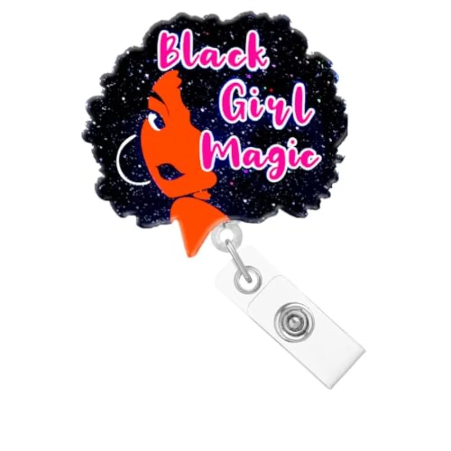 Funny Retractable Clp Nurse Badge Reel Holder Acrylc Gltter RN CNA Badge Clps Cute Medcal Assstant Name Tag Offce Worker Hospta
