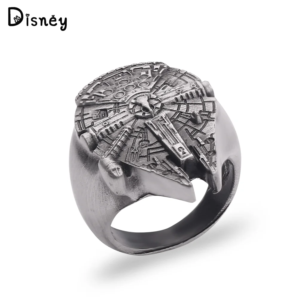 Disney Star Wars Millennium Falcon Ring accessori moda Vintage anelli in metallo placcato argento per fan di film regali di gioielli