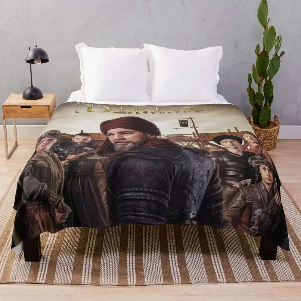 

Dirilis Characters Throw Blanket Travel Size Cozy Blanket for Plane Train