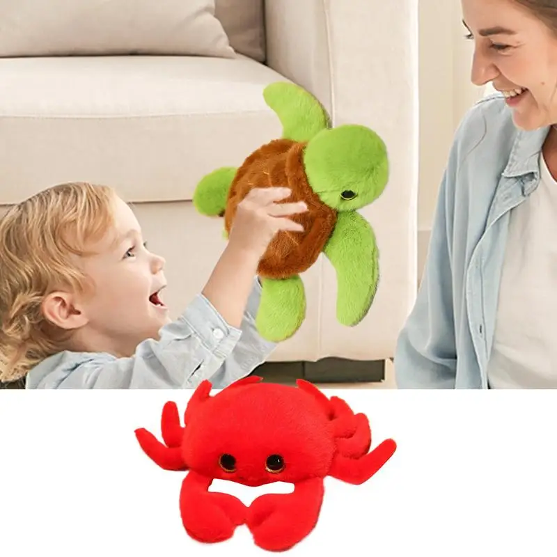 Zeedieren knuffels Leuke schildpad krab Knuffels Zacht Comfortabel Knuffels Kussen Speelgoed voor kinderen Verjaardag Kerstcadeaus