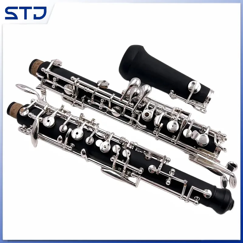 Composite wood 1 set semiautomatic outfit oboe C key Bass Clarinet,Silver plated keys and parts