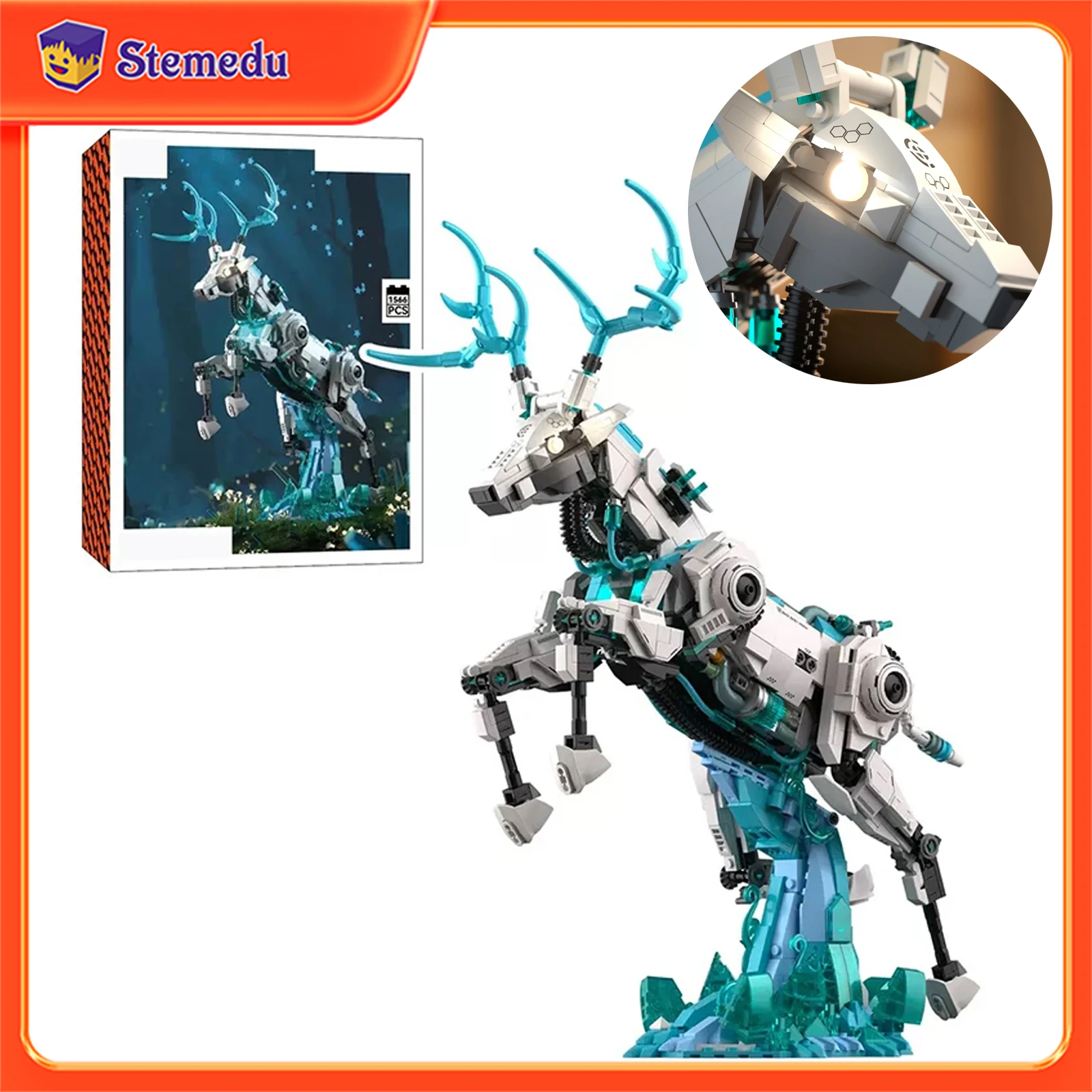 

1566 шт., машина Horizon Deer, строительные наборы животных, коллекционные игрушки MOC, строительные блоки, игрушки «сделай сам», подарок для взрослых и детей, сборный кирпичный комплект
