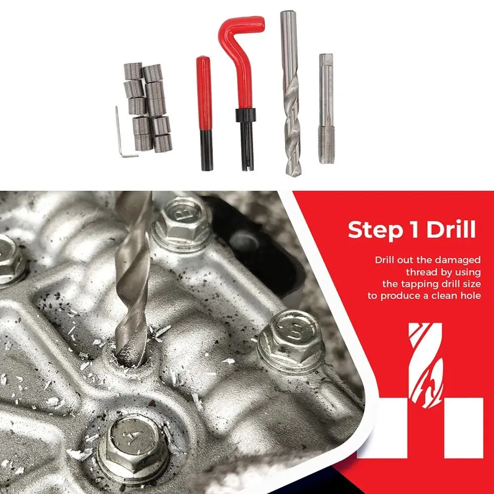 30 قطعة/المجموعة متري الموضوع الموضوع إصلاح إدراج كيت M5 M6 M8 M10 Helicoil خيط الفولاذ المقاوم للصدأ أداة إصلاح المسمار الموضوع إدراج