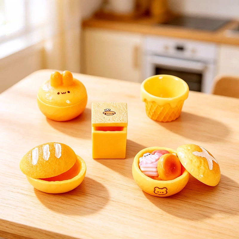 100pcs Cute Mini Burger Ice Cream Bread Bowl DIY for Hairpin Keychain Earrings Scrapbook Wholesale Dollhouse Accessories